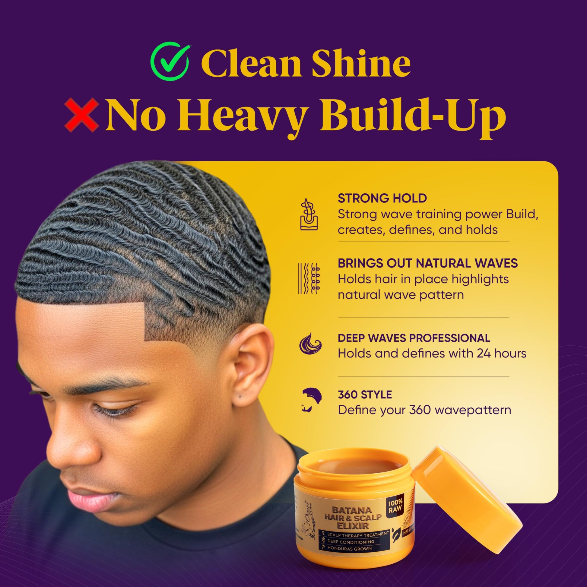 Ocean View Deep Waves Pomade top lid packaging of strong hold wave cream