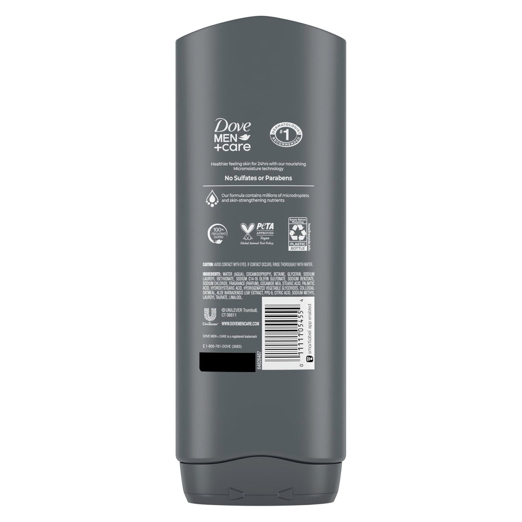 Dove Men Plus Care body wash four count bundle packaging