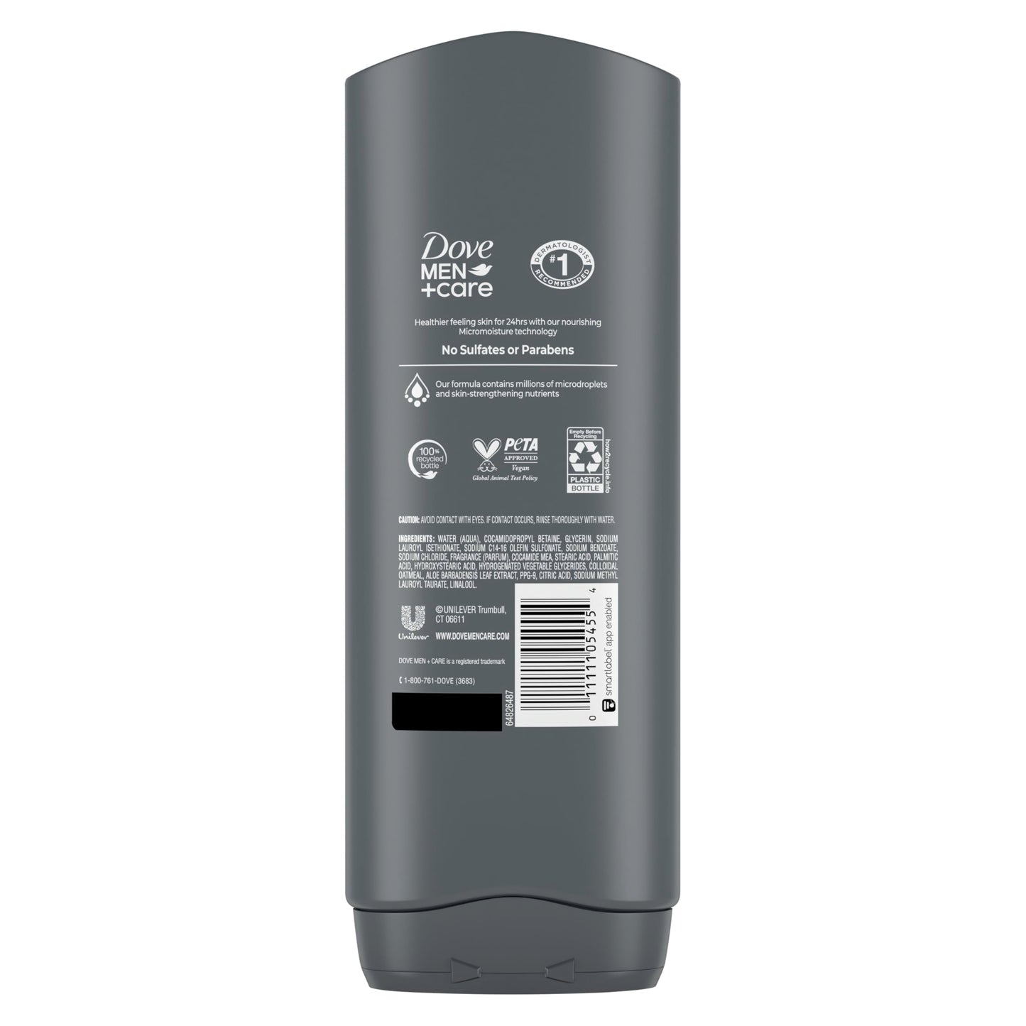 Dove Men Plus Care hydration technology label close up