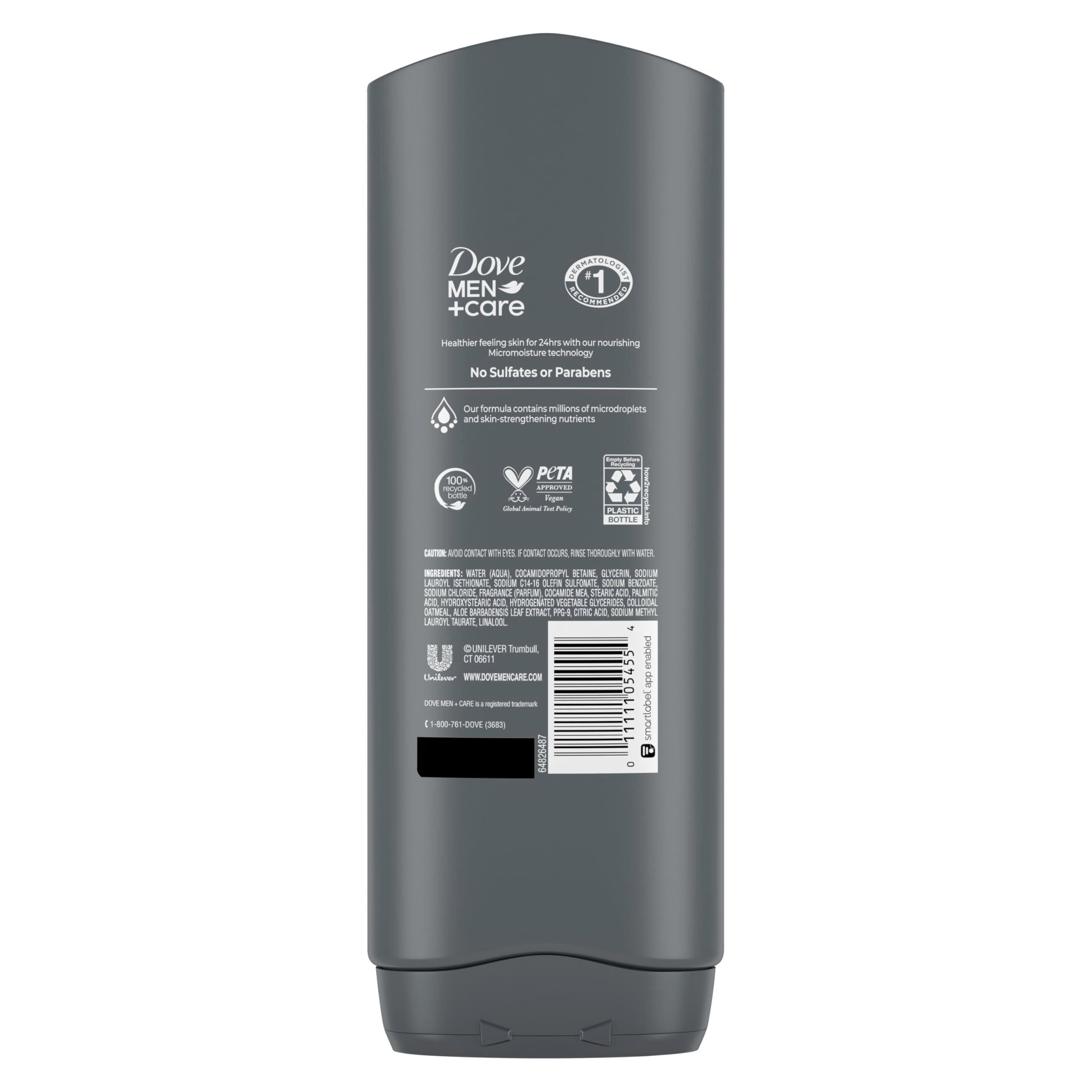 Dove Men Plus Care hydration technology label close up