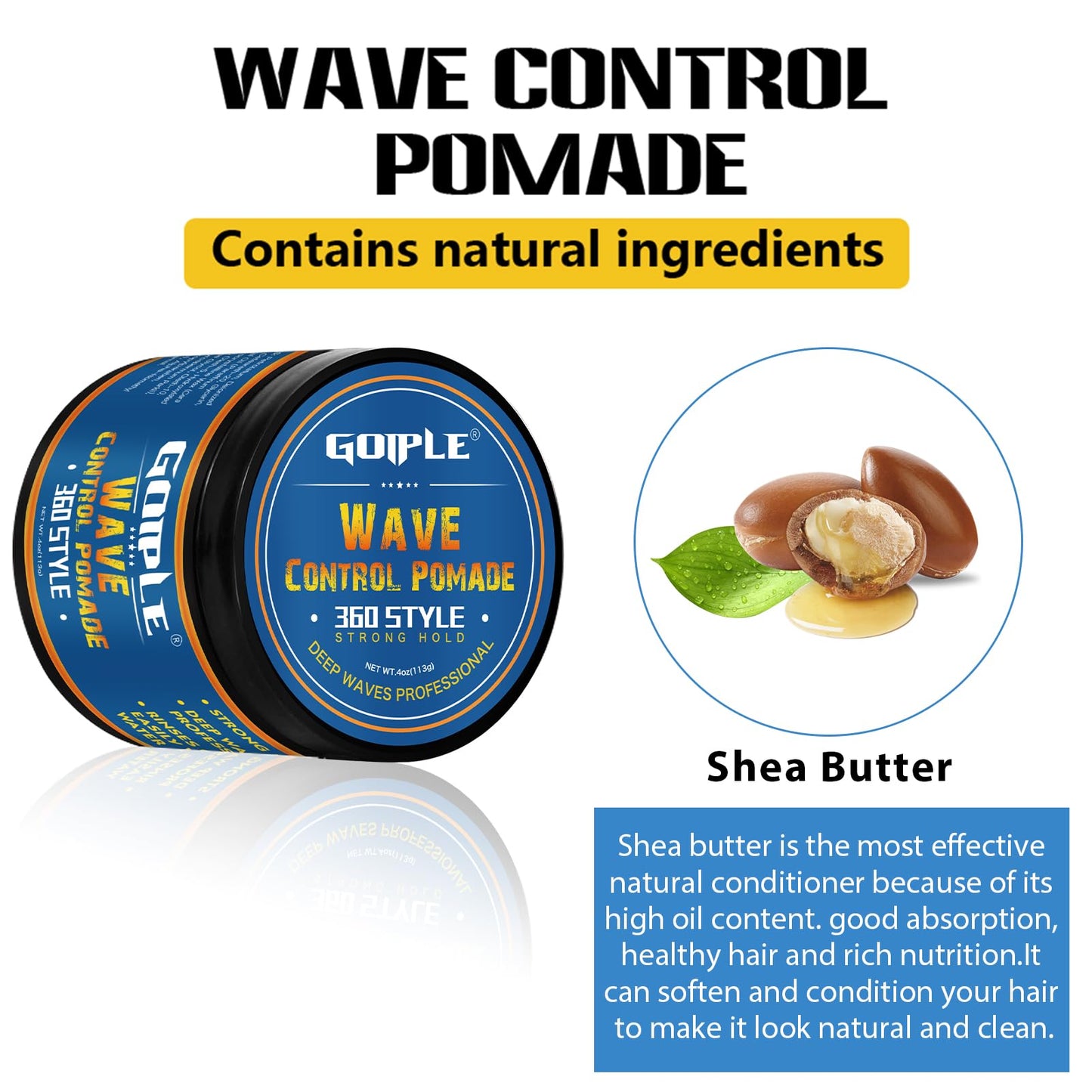 Goiple 360 wave training hair cream texture and water based formula visual