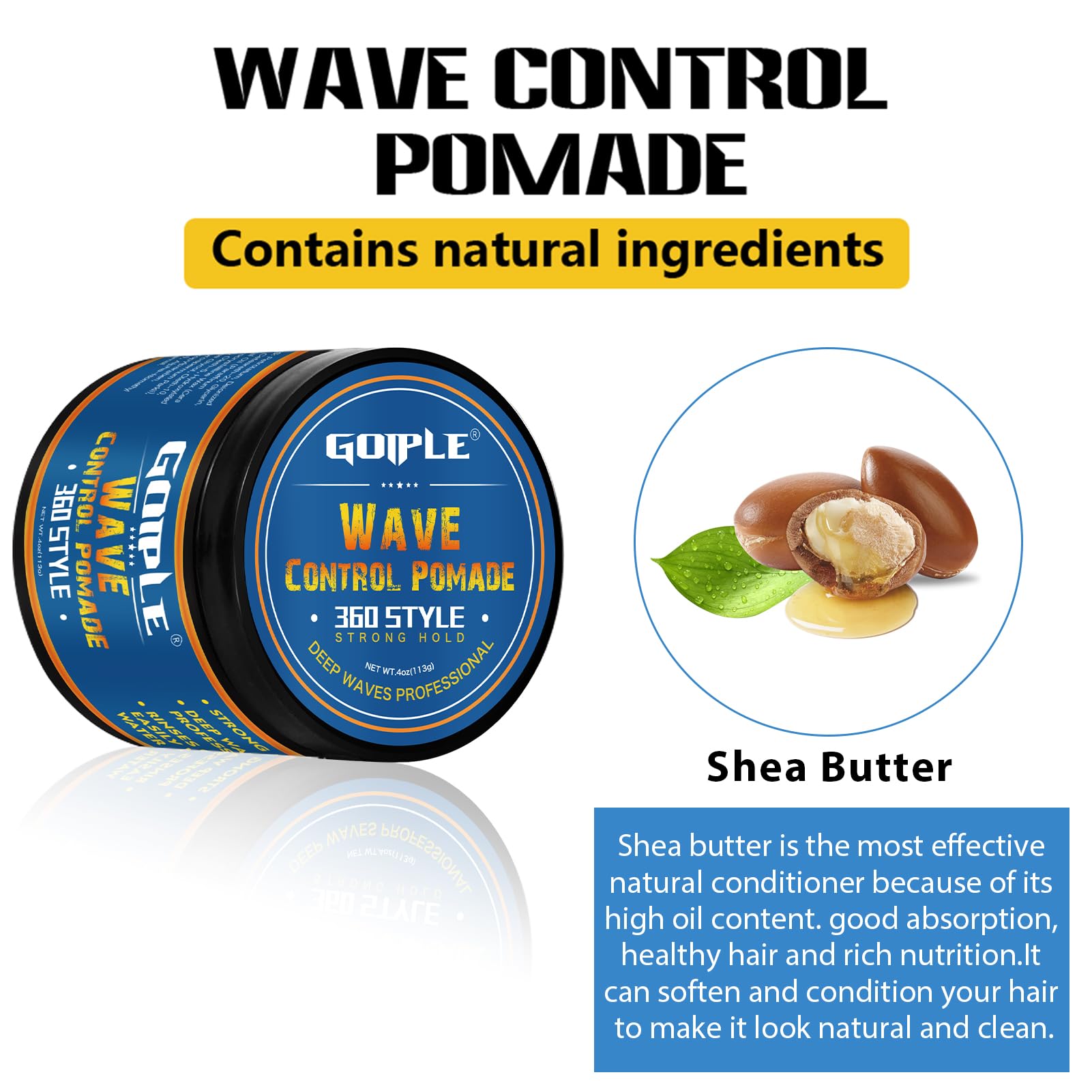 Goiple 360 wave training hair cream texture and water based formula visual