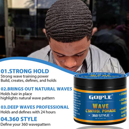Goiple wave grease for men being applied to hair for definition