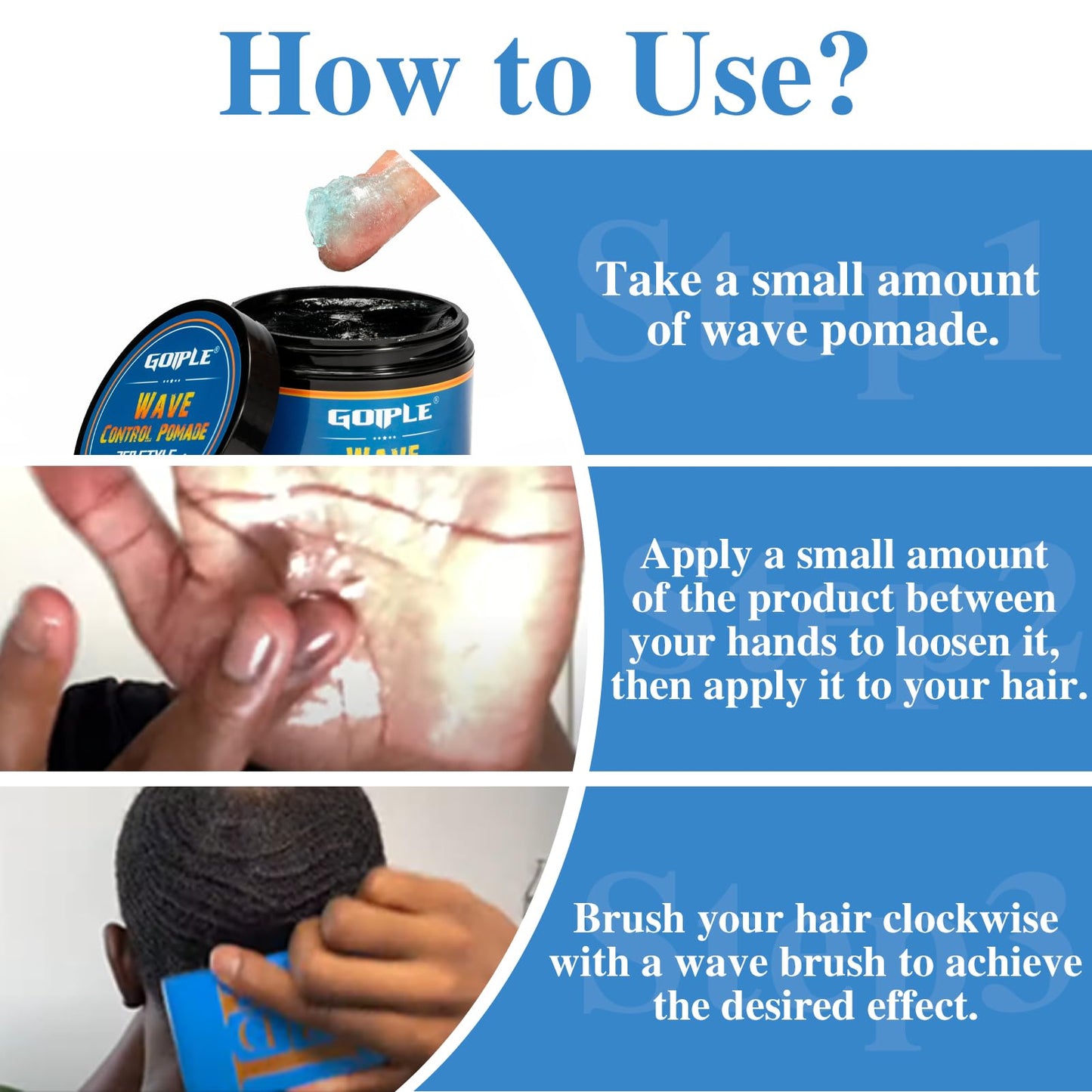 Goiple three sixty wave cream jar open showing the smooth styling paste
