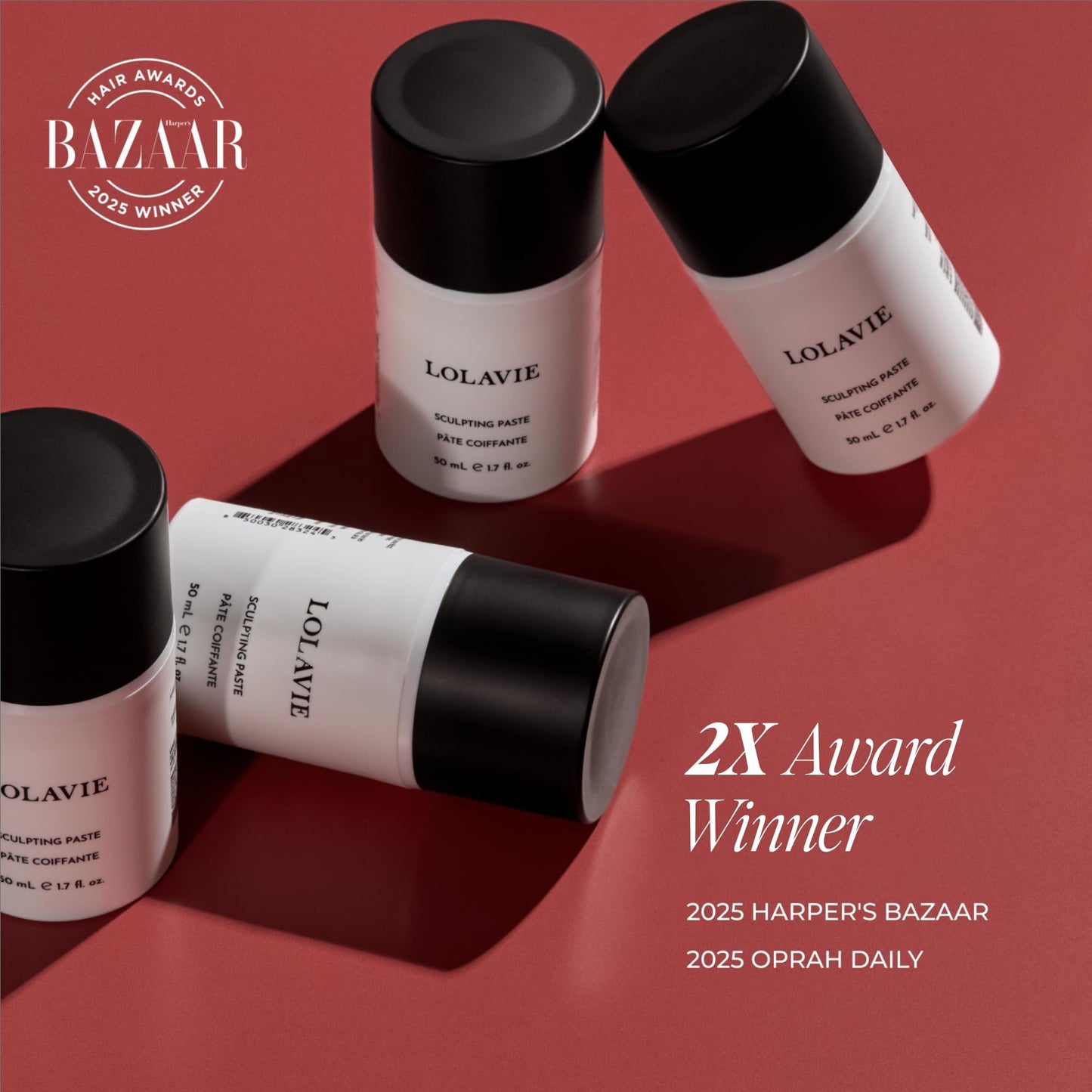 LolaVie medium hold styling cream open jar showing product consistency