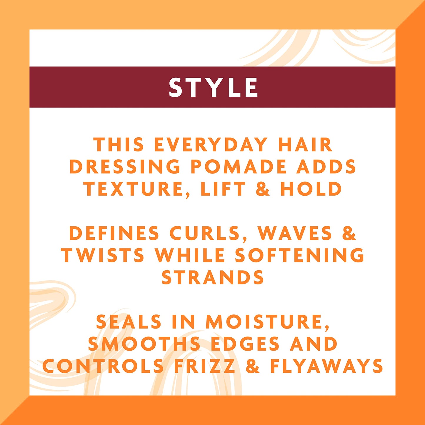 Pure shea butter hair wax packaging showing ingredients and benefits