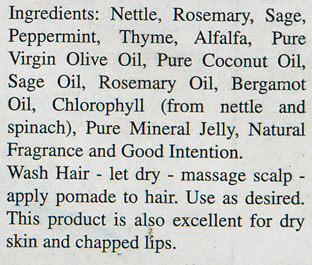 Nature's Blessings four ounce hair and scalp conditioner container back label.