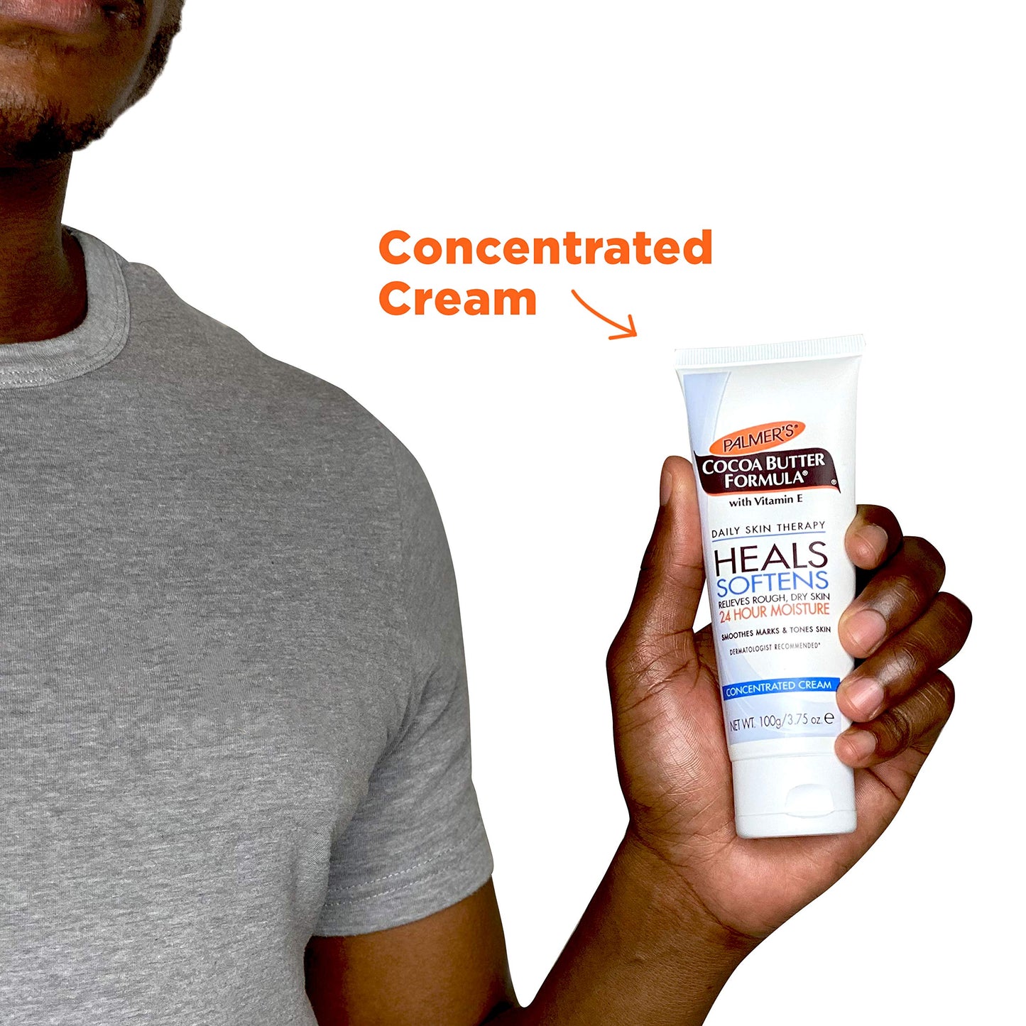 Palmer's cocoa butter formula tube displayed horizontally on a clean surface