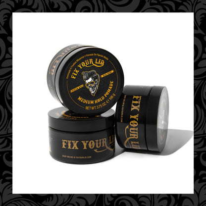 Fix Your Lid USA imported grooming pomade top lid design highlighting premium men styling brand logo