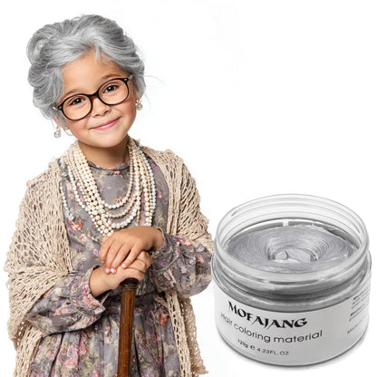 VOLLUCK silver gray disposable styling pomade jar with list of natural ingredients visible