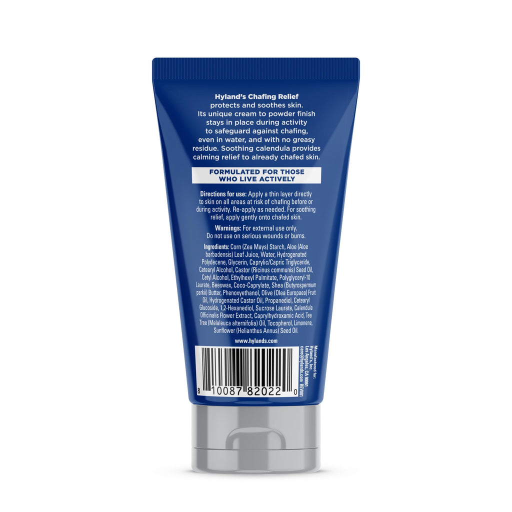 Hyland's anti chafe barrier tube back label details