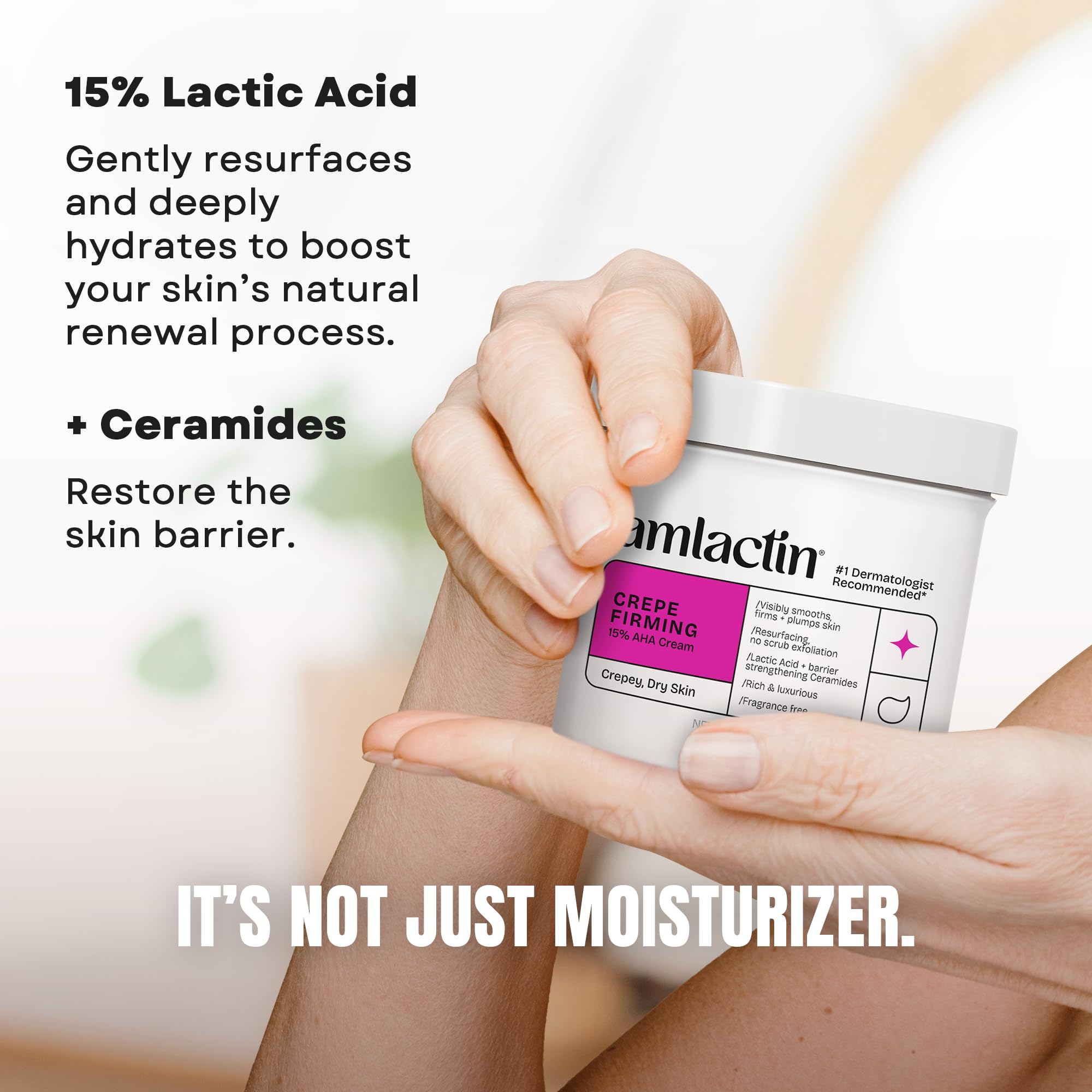 Dermatologist recommended AmLactin cream for crepey skin texture