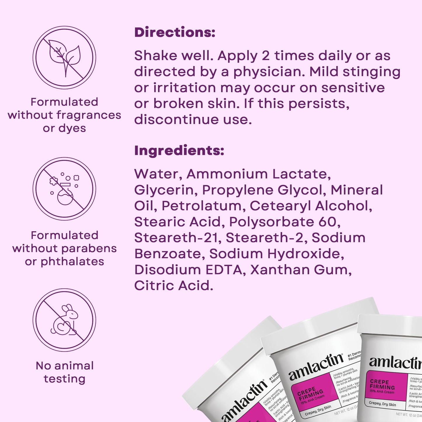 Fragrance free AmLactin crepe skin treatment lotion texture close up