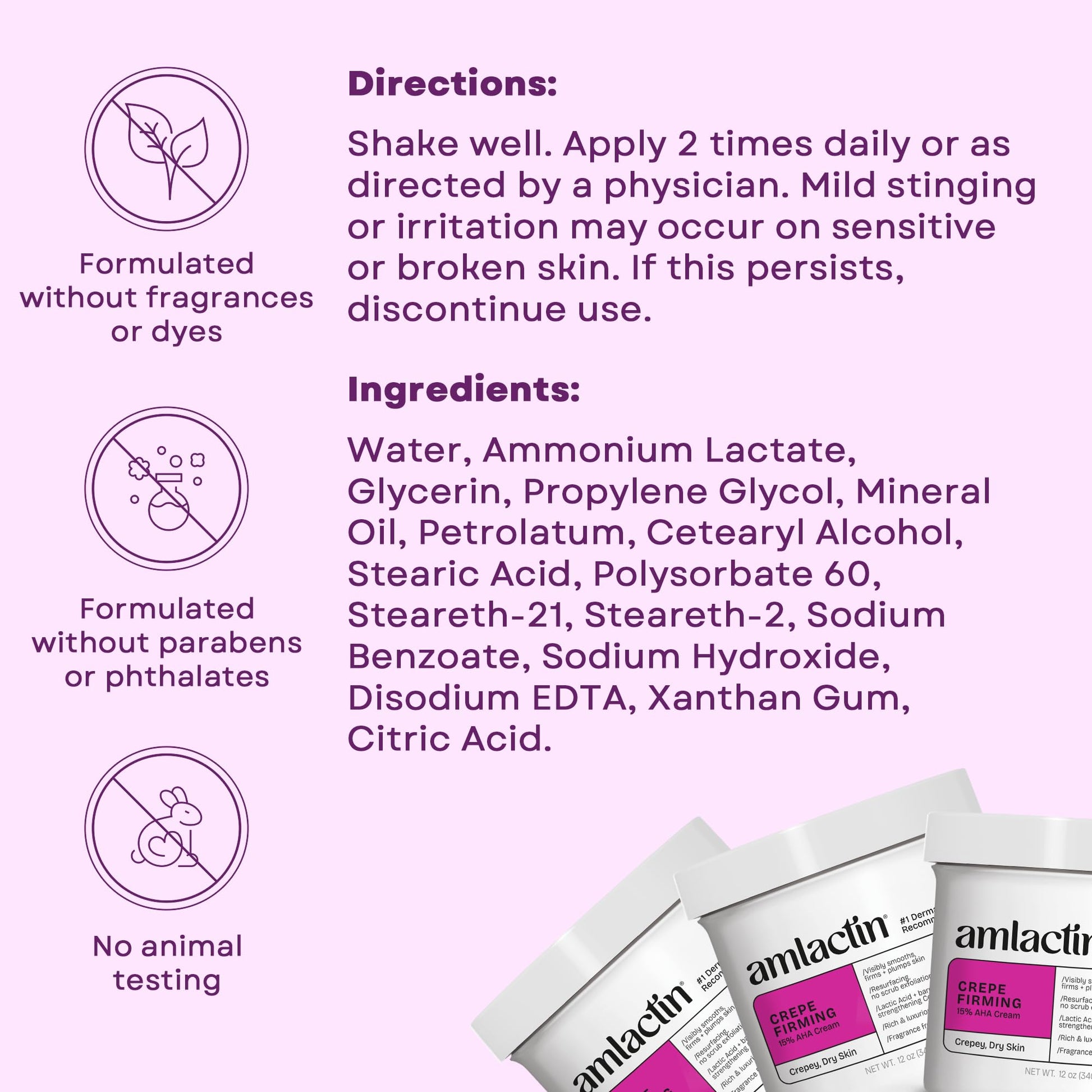 Fragrance free AmLactin crepe skin treatment lotion texture close up