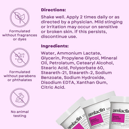 Fragrance free AmLactin crepe skin treatment lotion texture close up