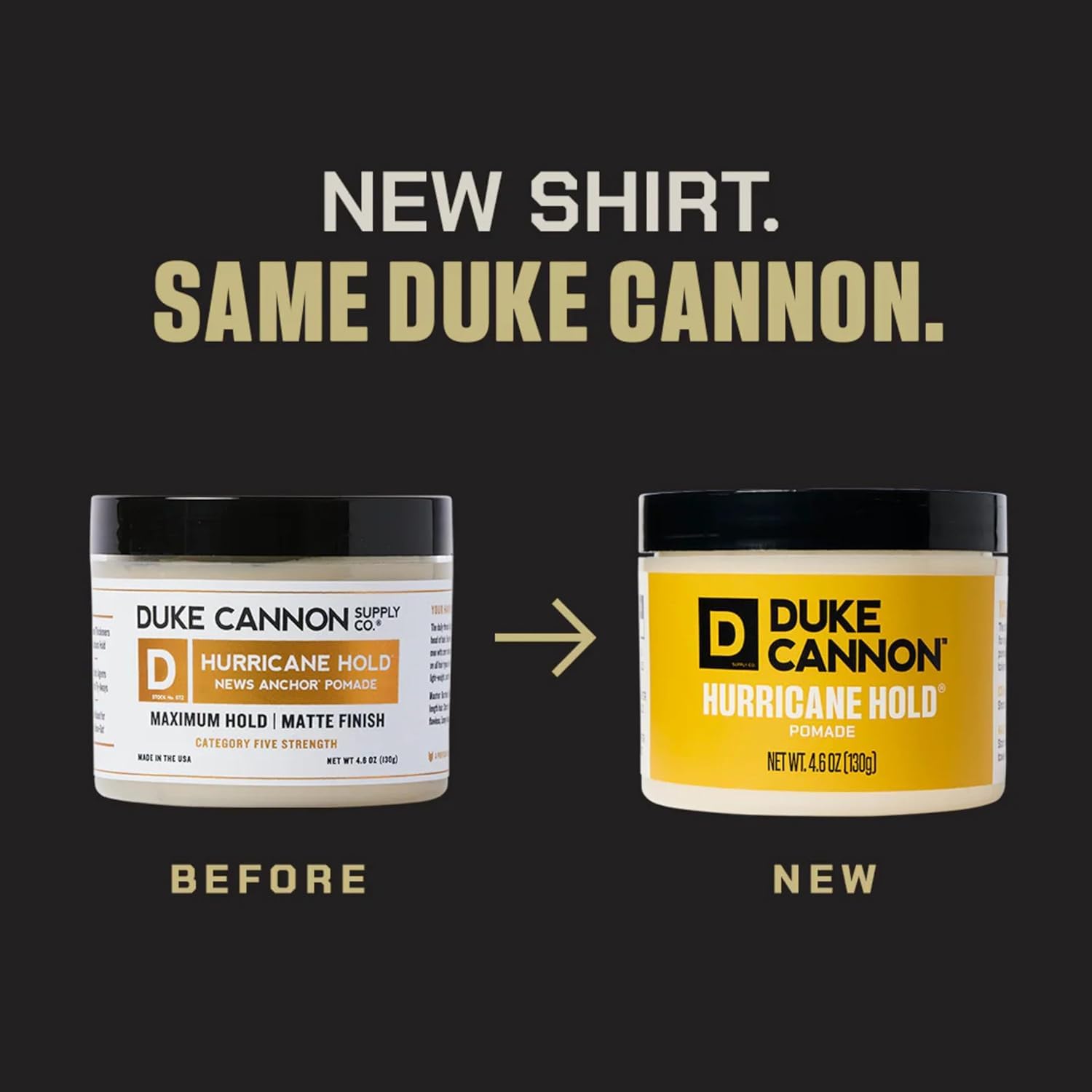 Authentic USA imported Duke Cannon hair grooming pomade product labeling text