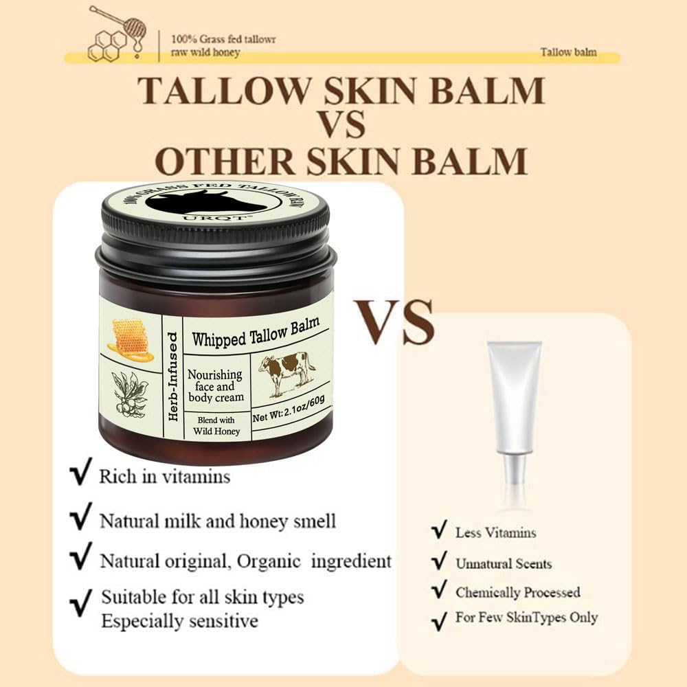 URQT deep moisturizing tallow cream travel size jar