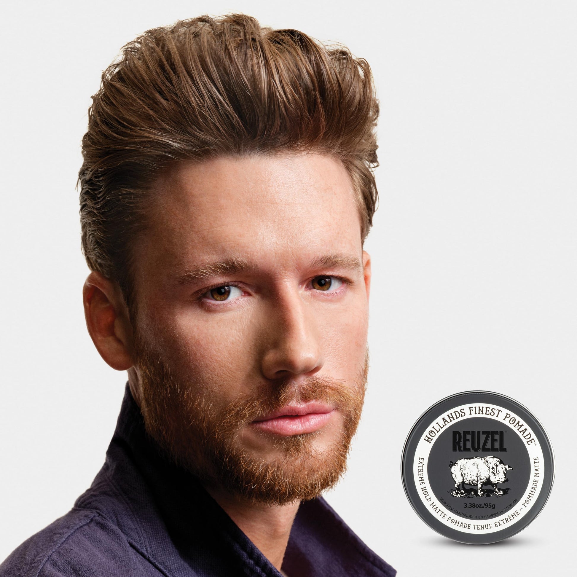Zero shine matte pomade for fine to thick short and medium length hair.