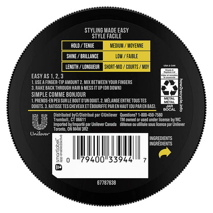 AXE Messy Look Hair Paste medium hold packaging side details