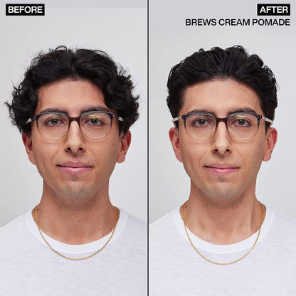 Redken Brews Medium Hold hair styling cream for men open jar view