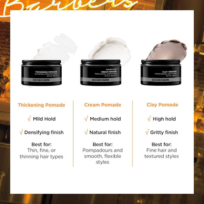 Redken Brews Barber Essentials low shine pomade back packaging details