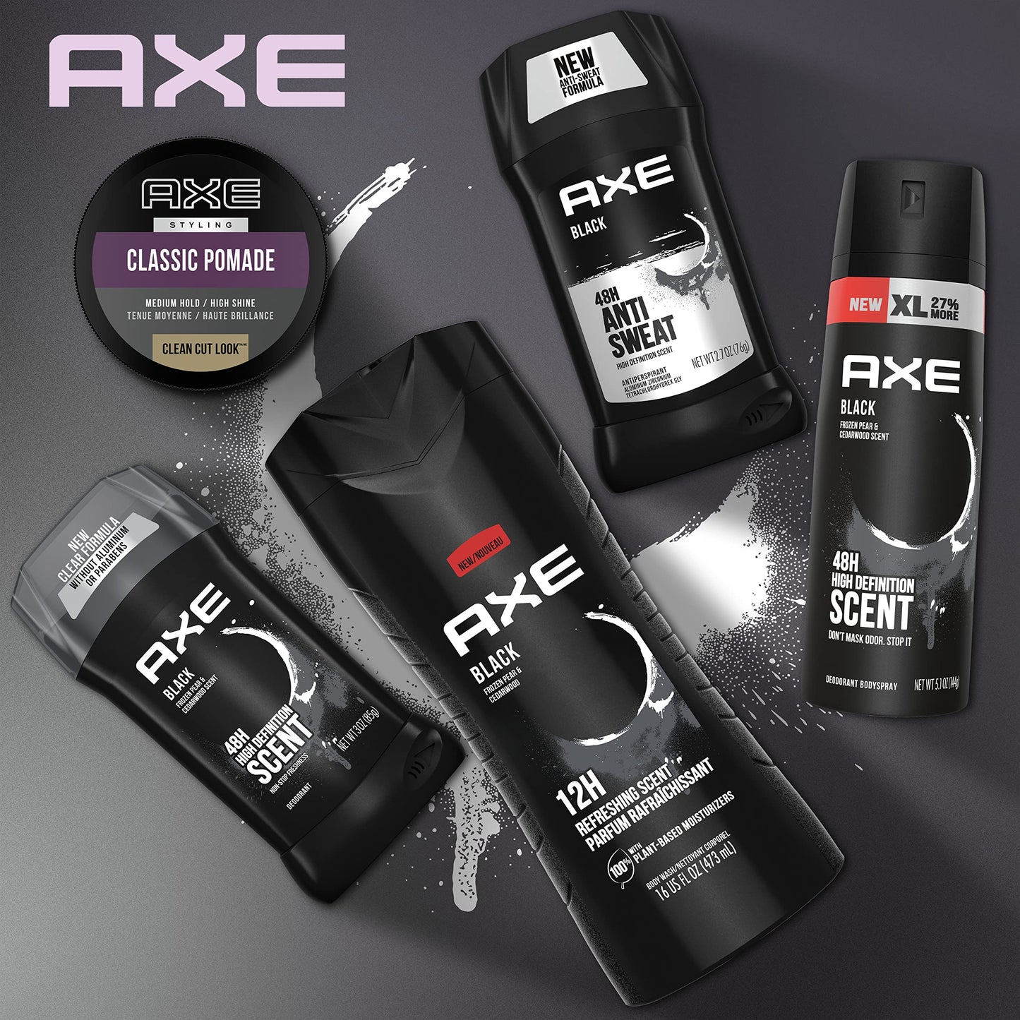 Polished shine finish hair pomade by AXE for sharp daily grooming.