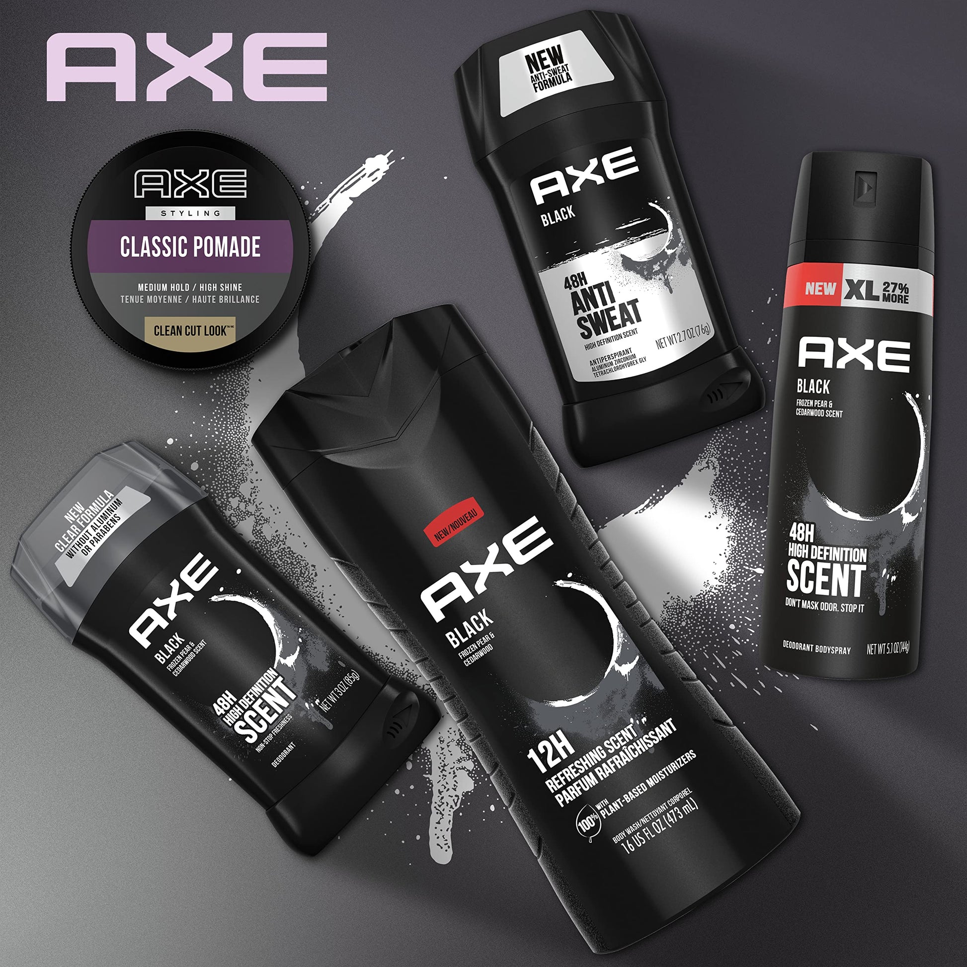 Polished shine finish hair pomade by AXE for sharp daily grooming.