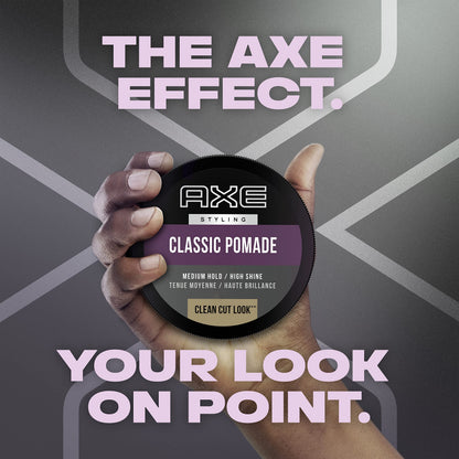 AXE refined look hair styling pomade side part styling cream pack.