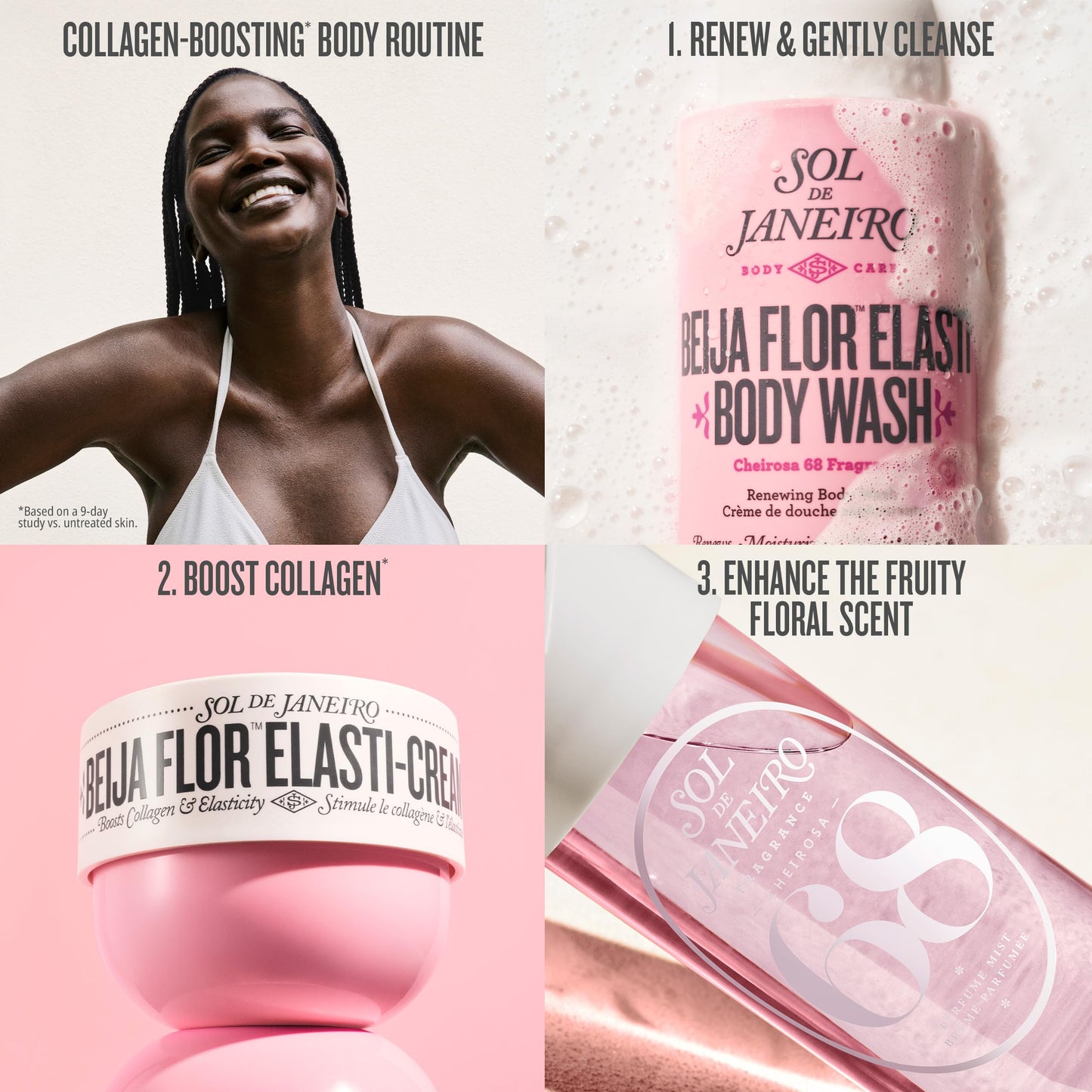 Premium Sol de Janeiro Beija Flor Elasti Cream skincare routine setup