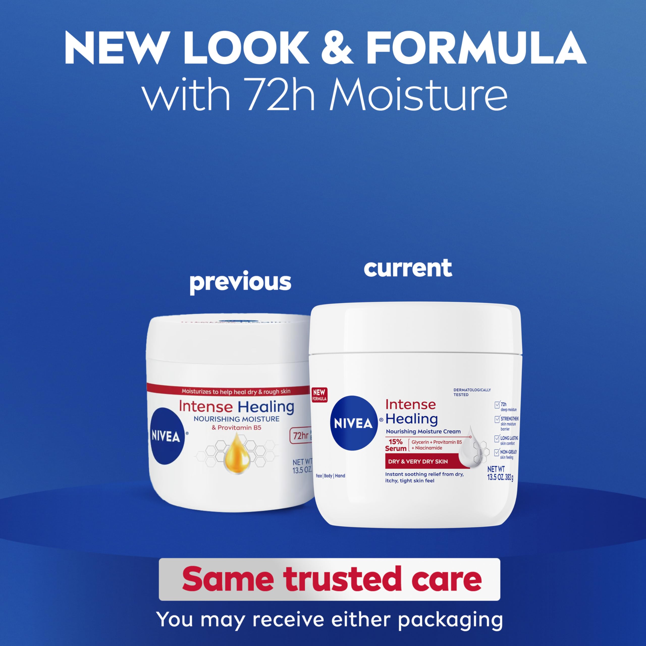 NIVEA Intense Healing dry skin moisturizer packaging side view