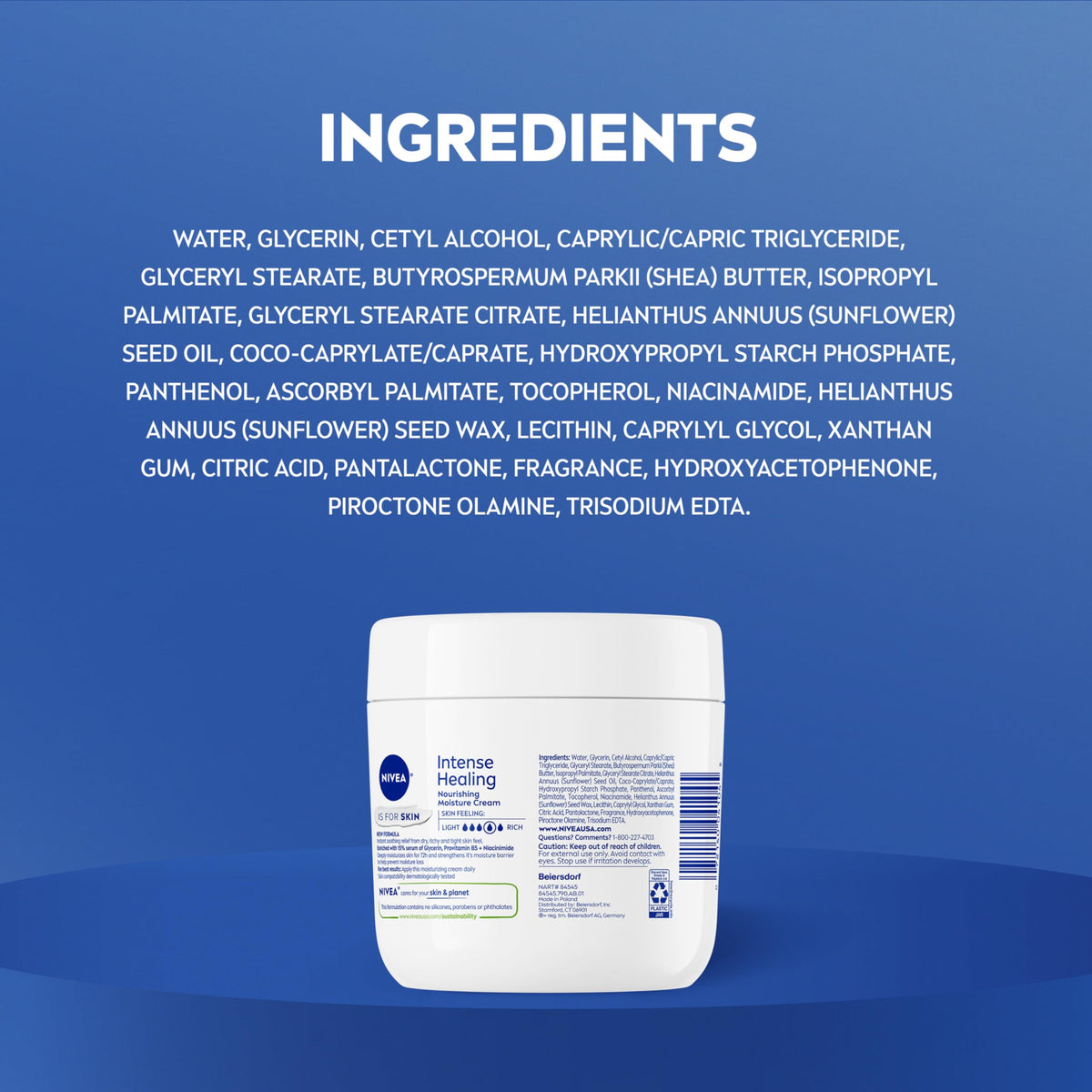 Nivea body cream jar side profile view
