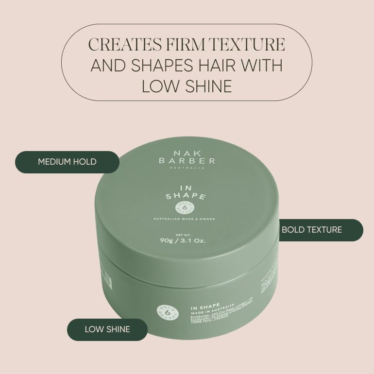 Side view of NAK Barber In Shape professional hair clay container