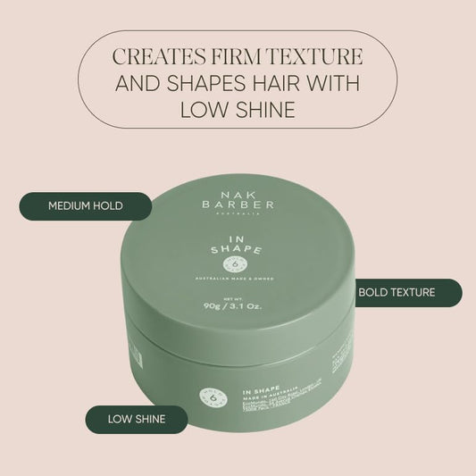 Side view of NAK Barber In Shape professional hair clay container