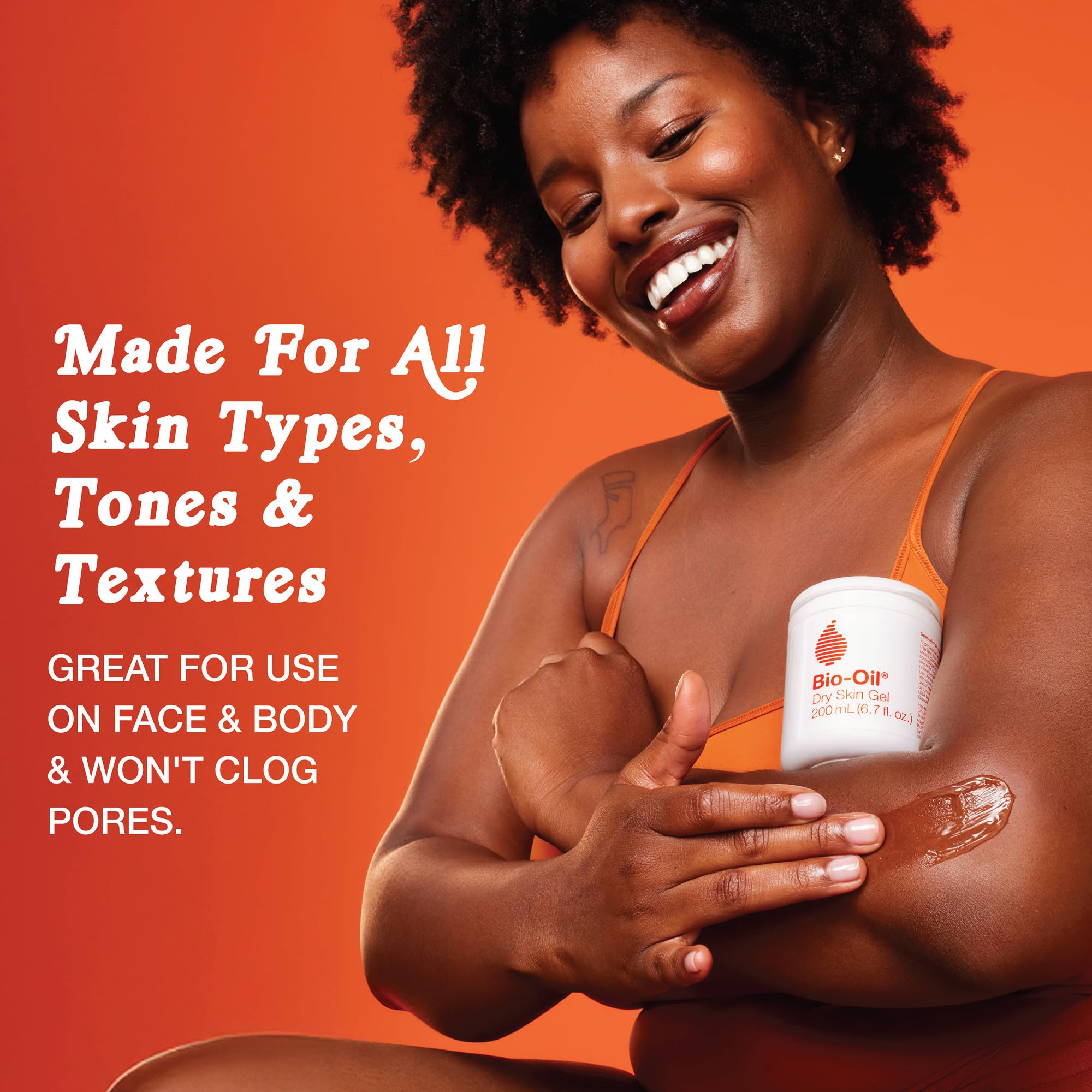 Side profile of the Bio-Oil dry skin face and body moisturizer jar showing product labels