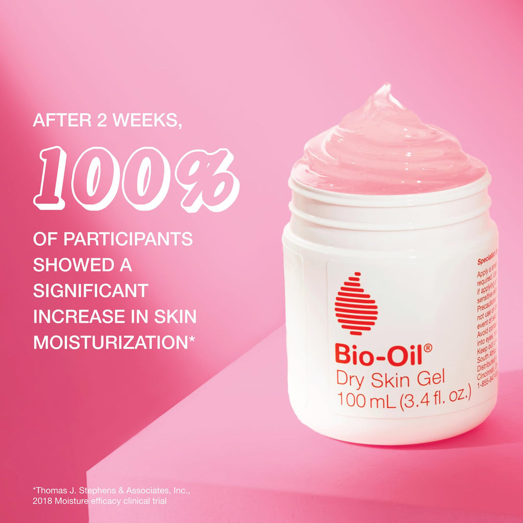 Bio-Oil Dry Skin Gel packaging highlighting active ingredients