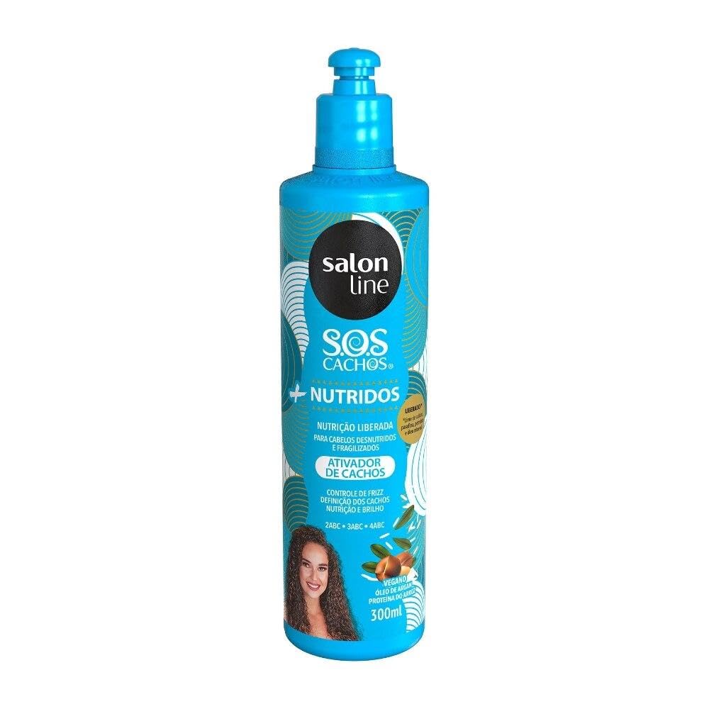 Close up of Salon Line Argan nourishing curl activator packaging