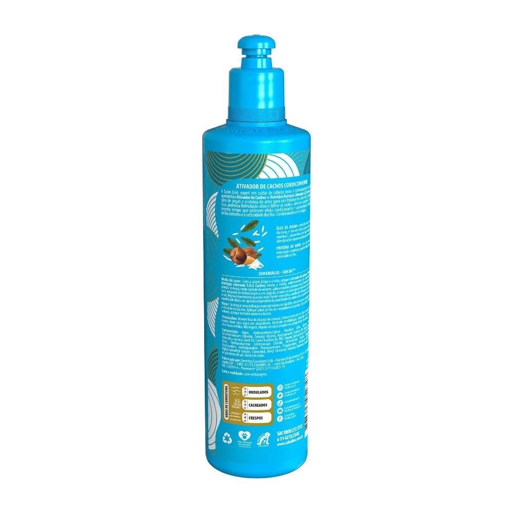 Salon Line S.O.S Cachos hair treatment blue bottle label details