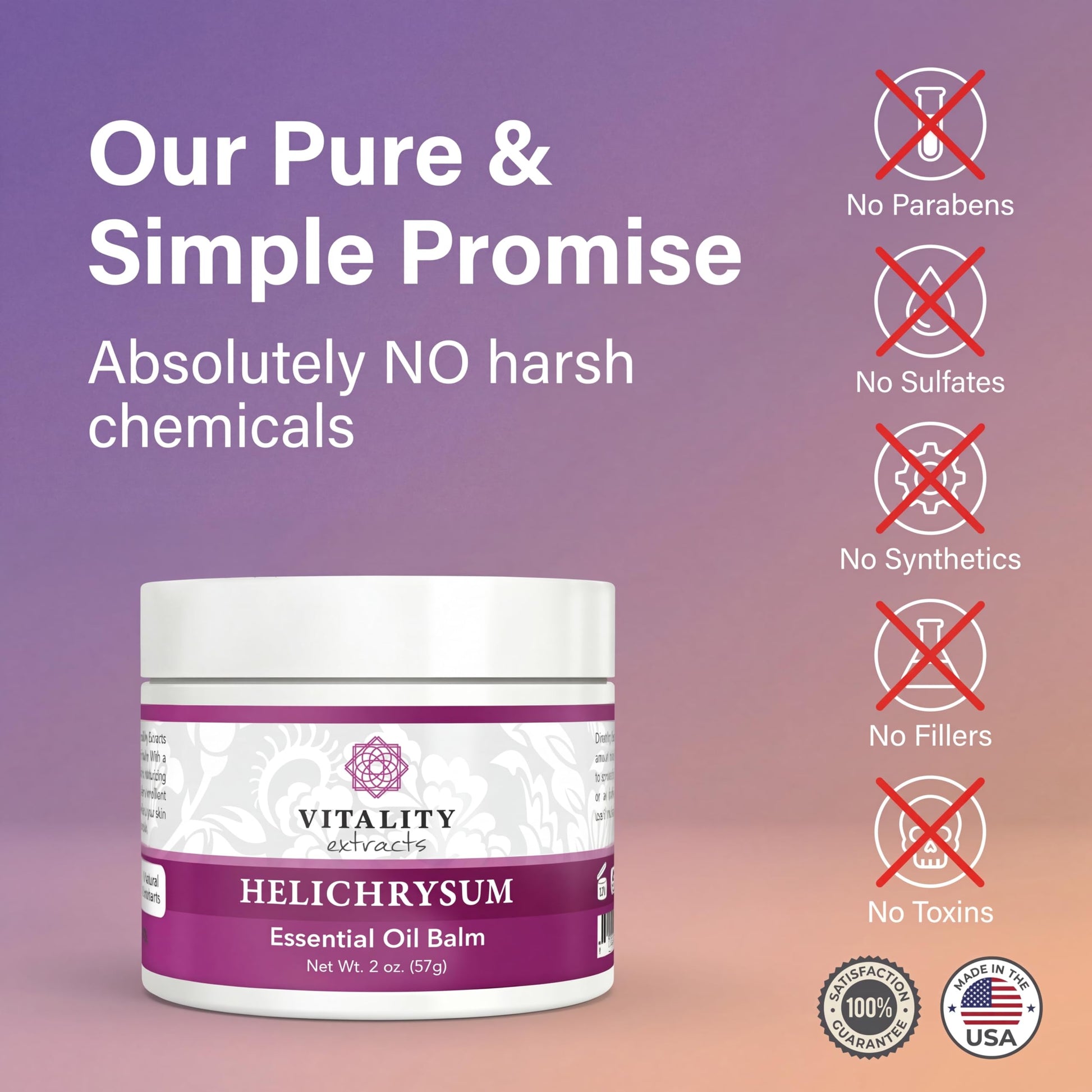 Vitality Extracts Helichrysum Balm product label details and ingredient listing