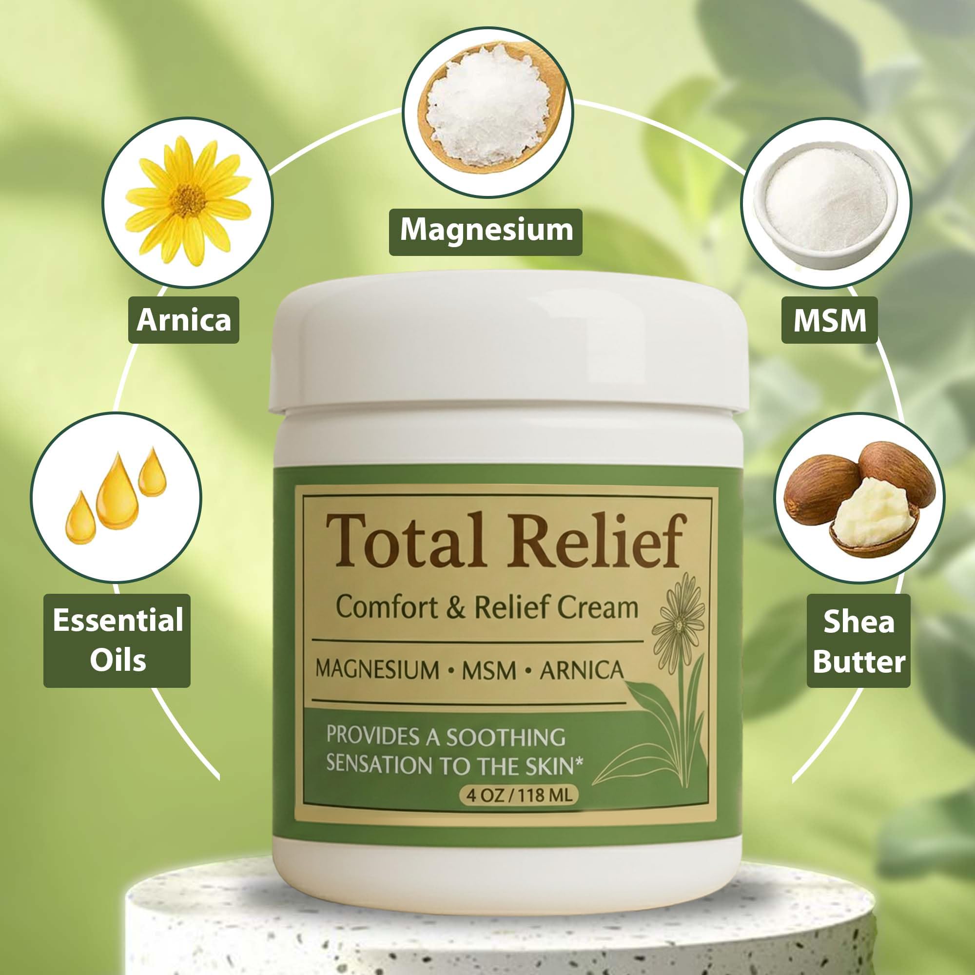 HiRelief Magnesium Cream label details with MSM and Arnica