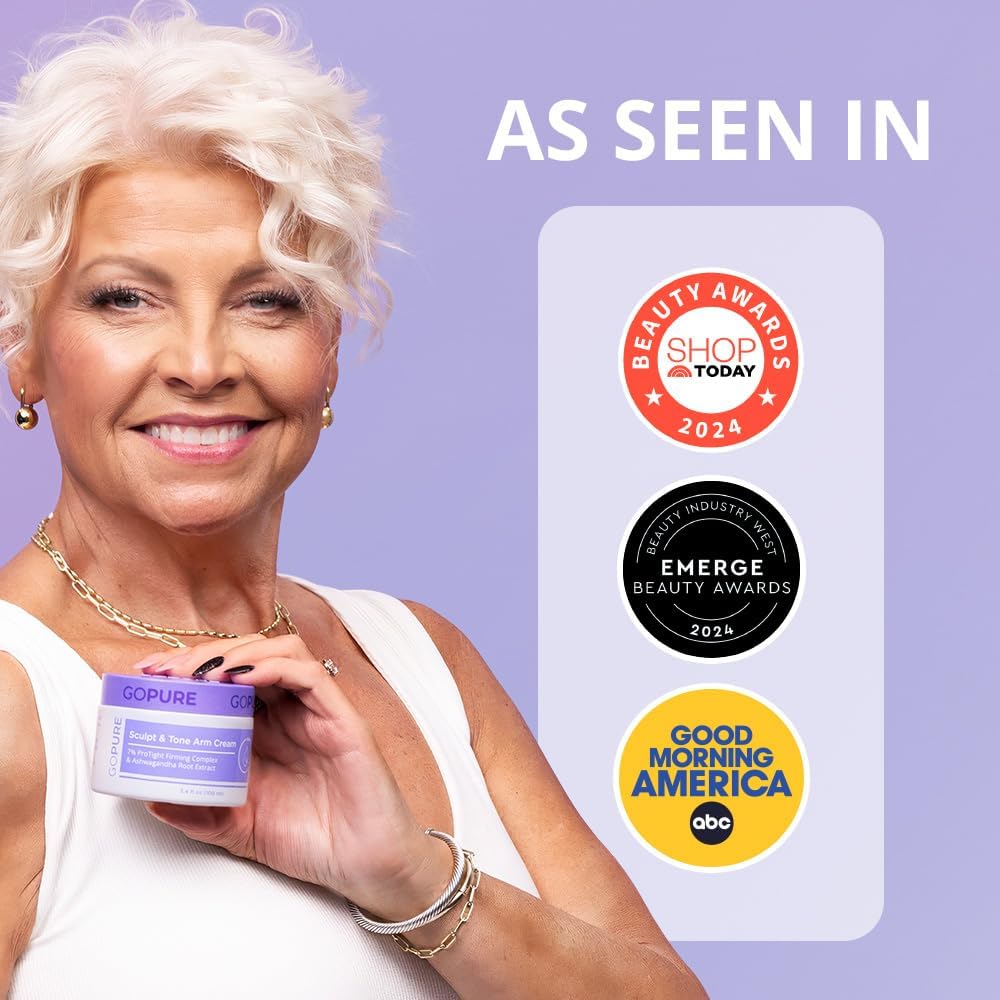 Authentic USA imported goPure body firming skincare box packaging showing product benefits.