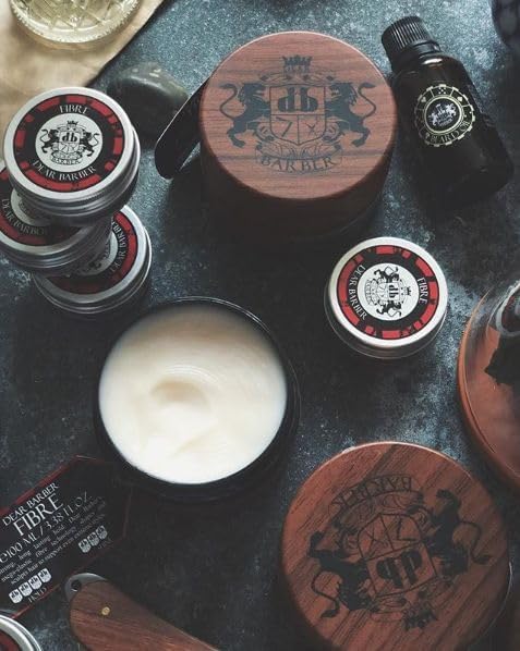 Rear label view showing ingredients for Dear Barber hair paste