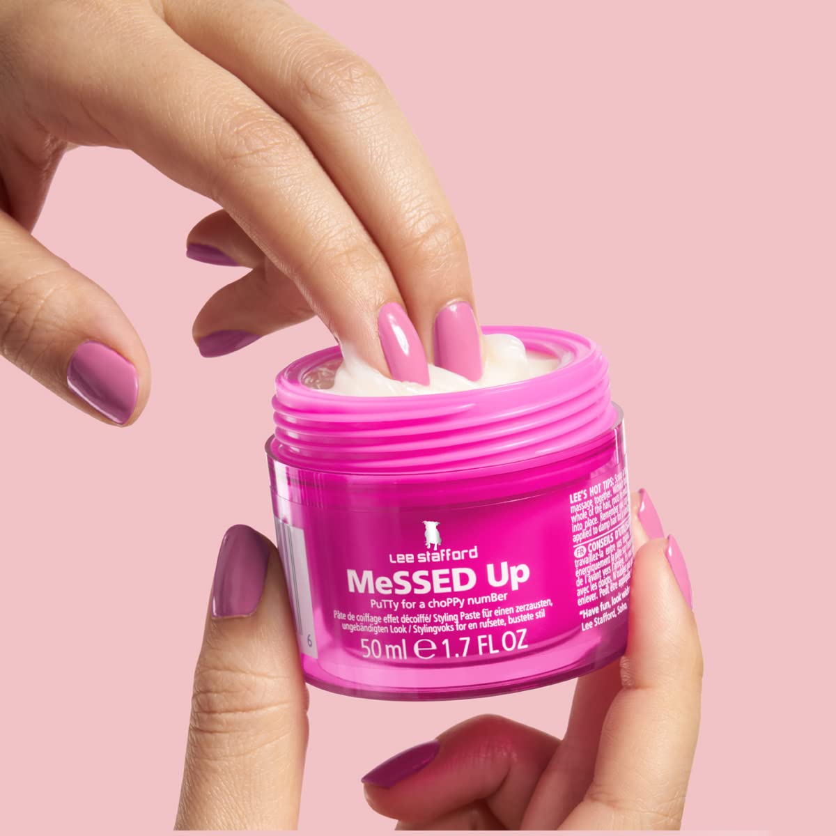 Lee Stafford Messed Up Putty 50ml packaging details