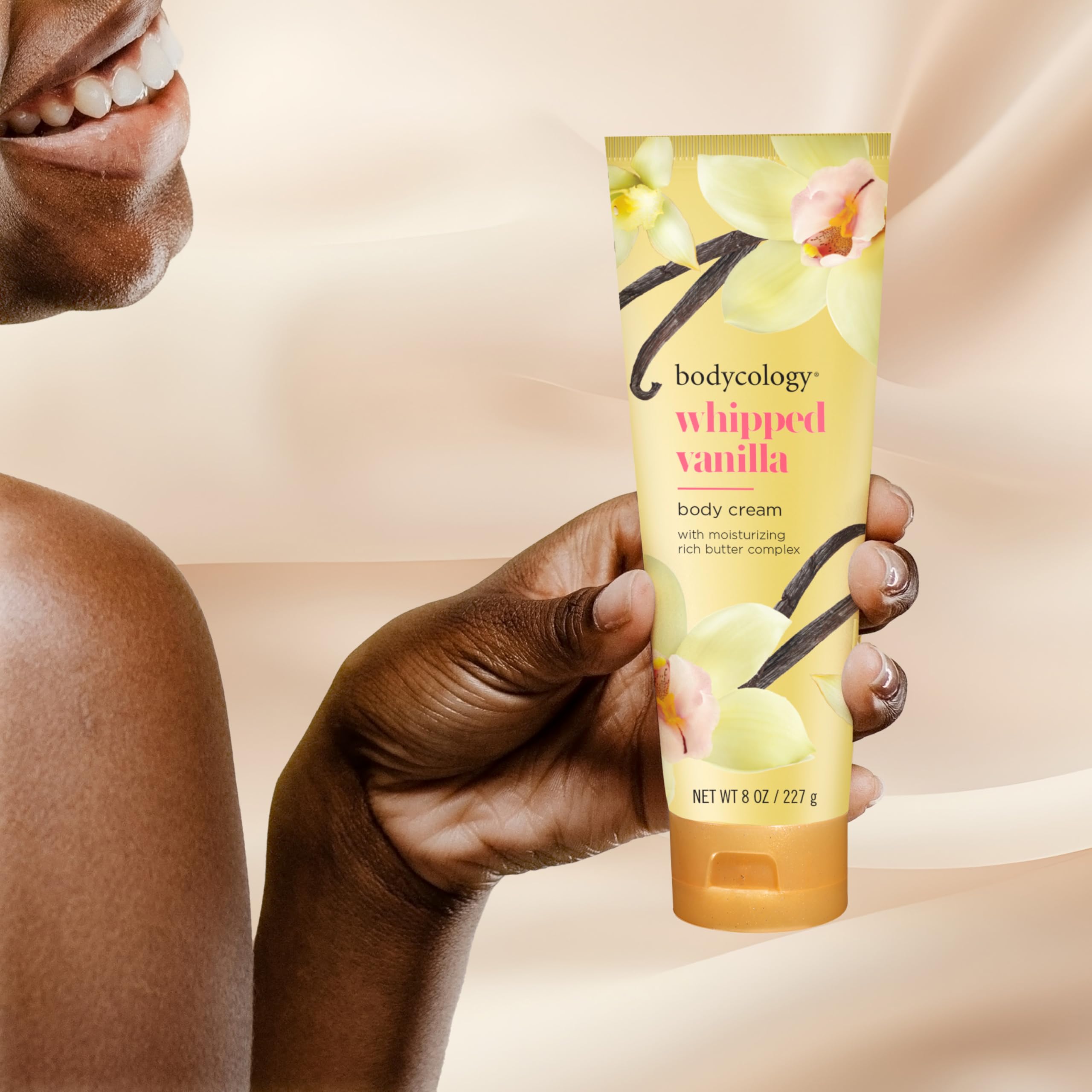 Close up of the packaging for Bodycology shea and cocoa butter complex cream