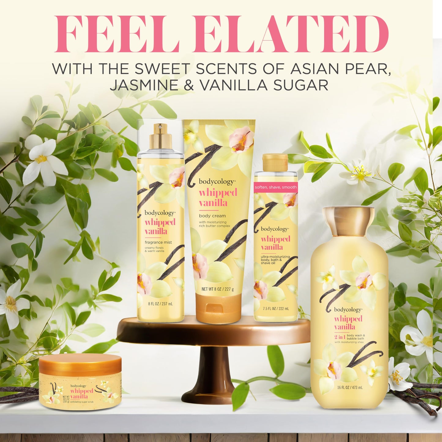 Bodycology Whipped Vanilla eight ounce moisturizing tube standing upright