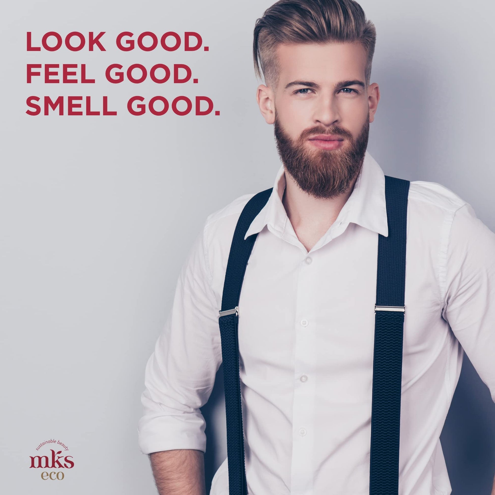 MKS Eco For Men hair styling product branding and ingredients