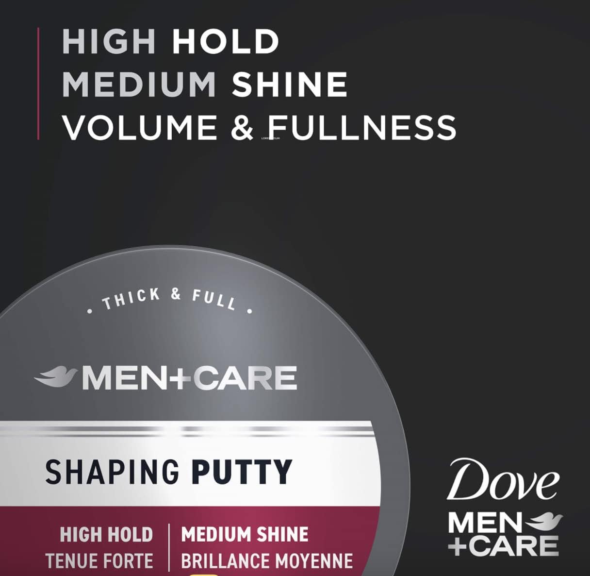 Dove Men Plus Care hair styling putty container