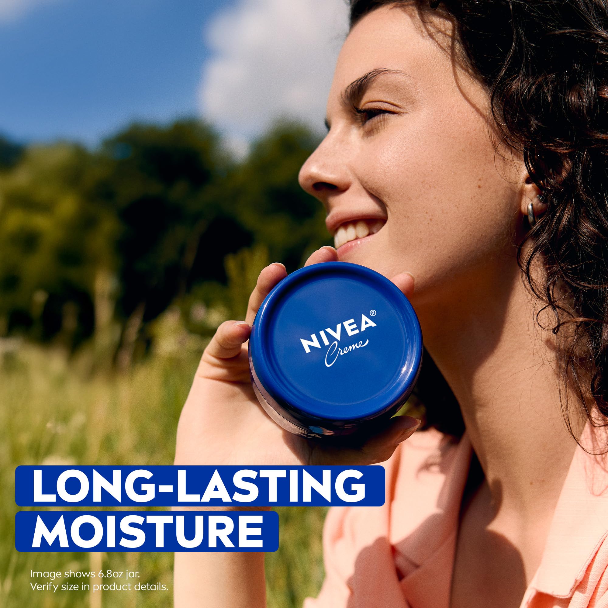 NIVEA multi purpose moisturizing cream jar top view with open lid