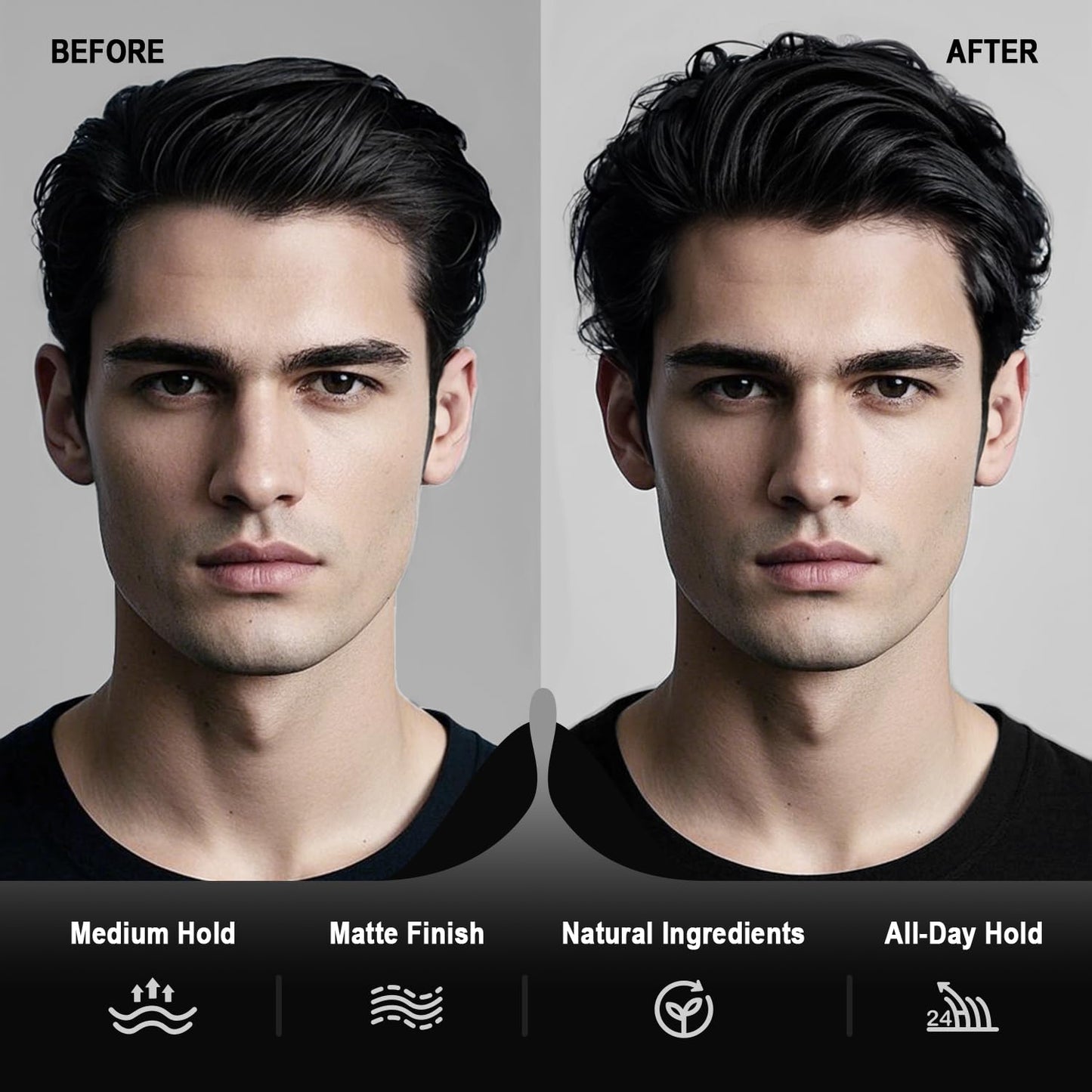 Suprent hair clay ingredients and benefits label close-up