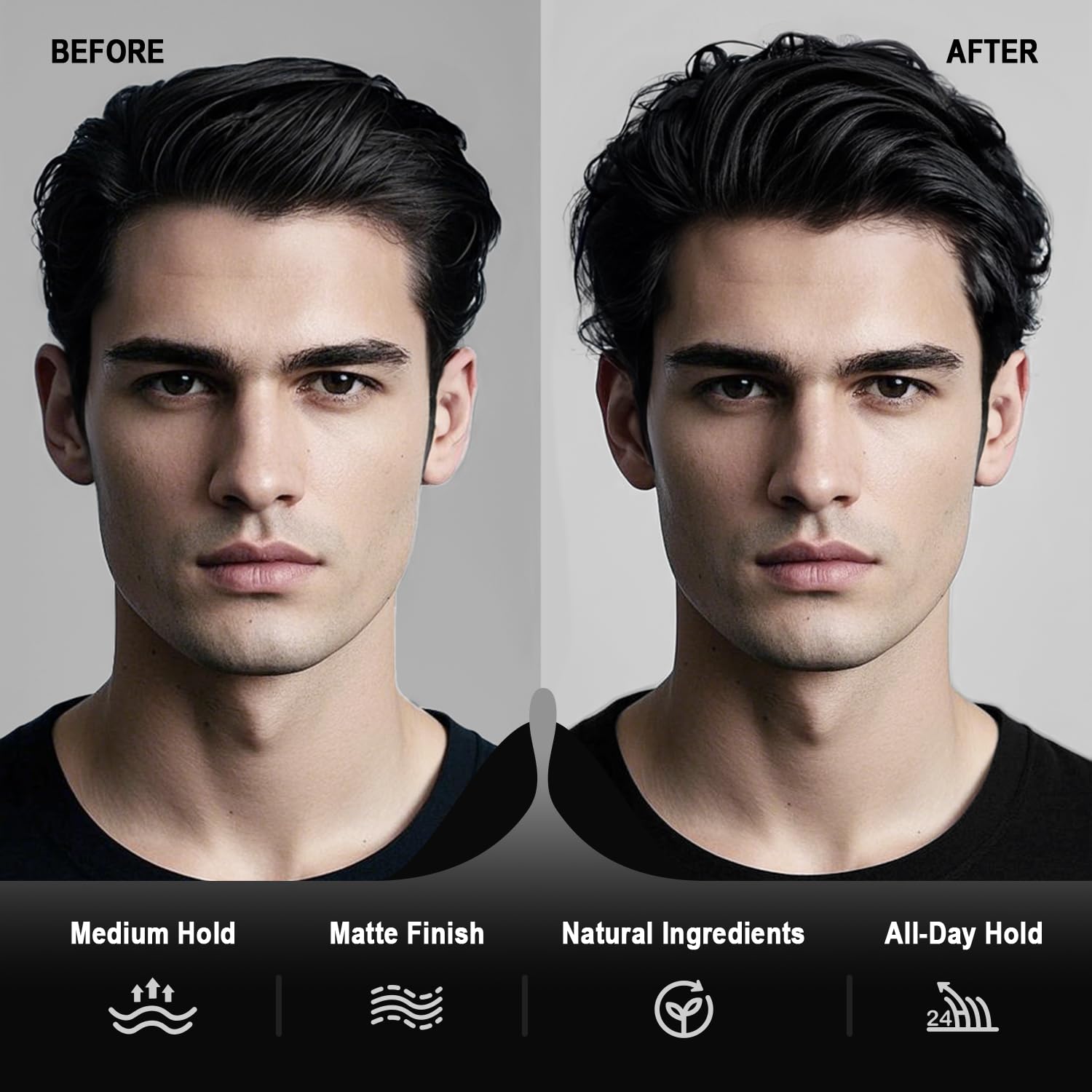 Suprent hair clay ingredients and benefits label close-up