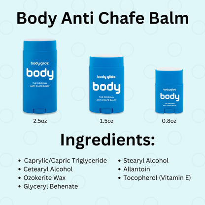 Body Glide protective skin barrier stick for friction and rub relief